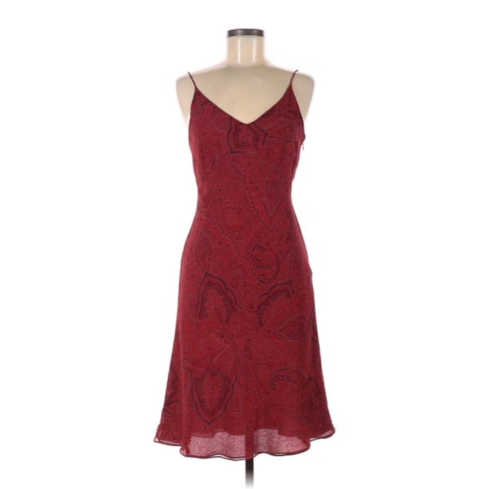 Vintage Ann Taylor Red Paisley Silk Dress